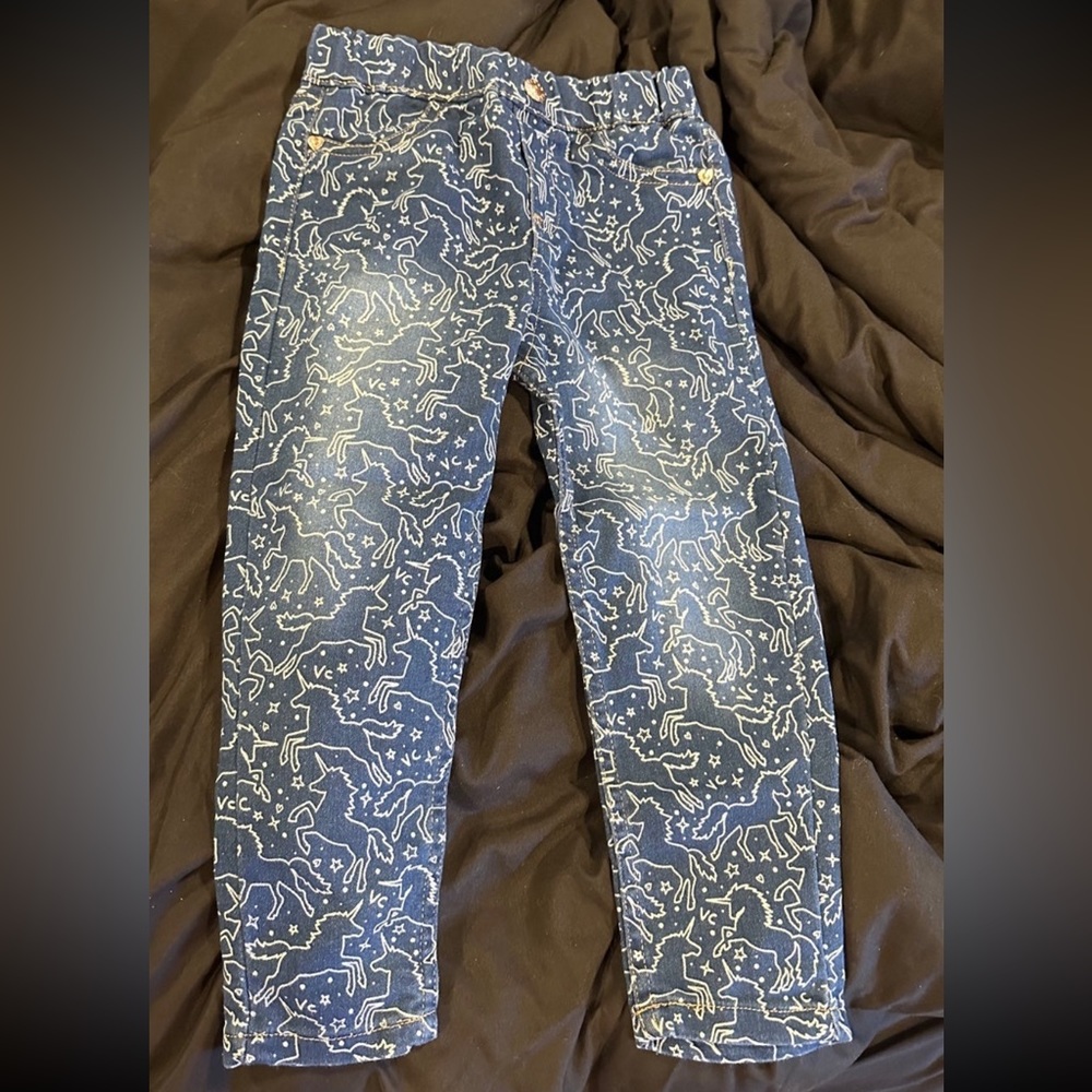 Vince Camuto Unicorn Toddler Girl Pull On Jeans Size 4